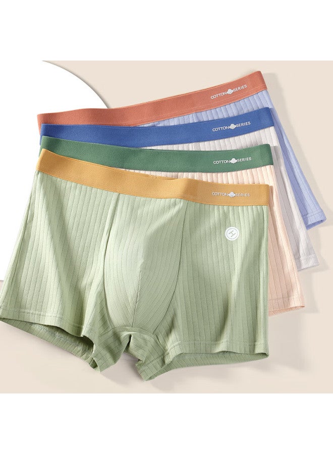 Cotton Thirteen Mianshisan Men's Underwear , Boxer Briefs For Men, Youth Breathable Seamless Large Size Loose Four-corner Shorts - Image 5