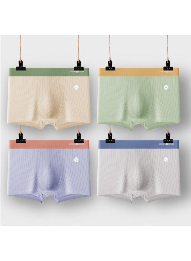 Cotton Thirteen Mianshisan Men's Underwear , Boxer Briefs For Men, Youth Breathable Seamless Large Size Loose Four-corner Shorts - Image 2