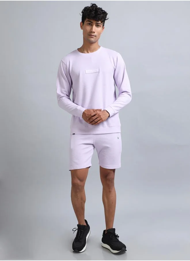 بوشيرت Textured Round Neck T-Shirt and Shorts Co-Ords by Styli