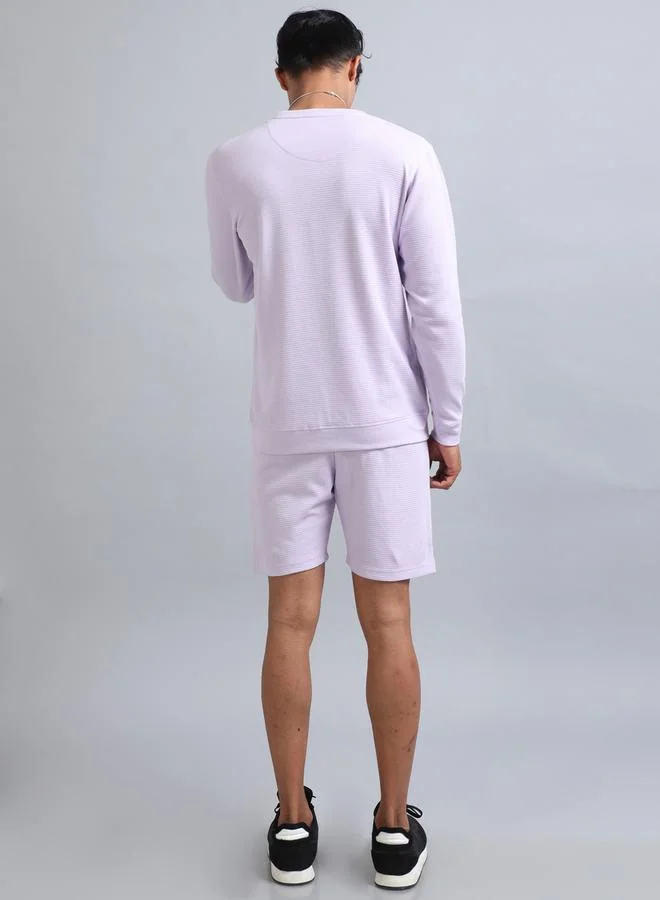 Bushirt Textured Round Neck T-Shirt and Shorts Co-Ords by Styli