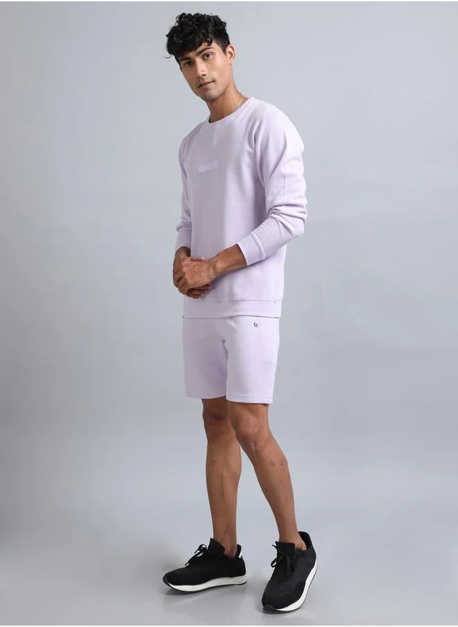 بوشيرت Textured Round Neck T-Shirt and Shorts Co-Ords by Styli