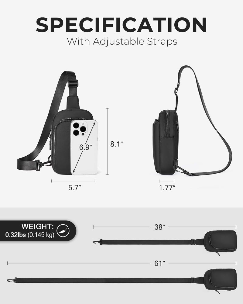 CHOLISS Sling Bag for Women and Men, Small Crossbody Bags for Women and Men Trendy, Fanny Packs Chest Bag with Extended Strap - Image 5