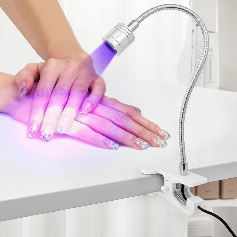 Local market compliant trusted quality AiQInu UV Lamp Nails, LED Lamp for Gel Nails, 3W Rotatable Nail Lamp with USB and Safety Clip, for Gel Nail Polish, Salon, DIY (Silver) Cross product compatible - Image 5