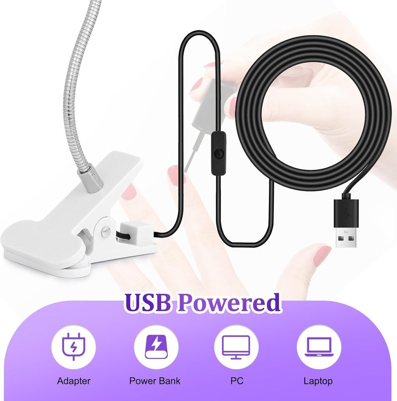 Local market compliant trusted quality AiQInu UV Lamp Nails, LED Lamp for Gel Nails, 3W Rotatable Nail Lamp with USB and Safety Clip, for Gel Nail Polish, Salon, DIY (Silver) Cross product compatible - Image 2