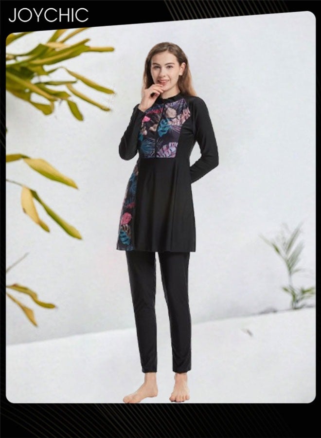 Joychic 3 Piece Muslim Women Summer Conservative Swimsuit Modest Long-sleeved Sun Protection and Quick-drying Breathable Swimwear Beach Wear - Image 3