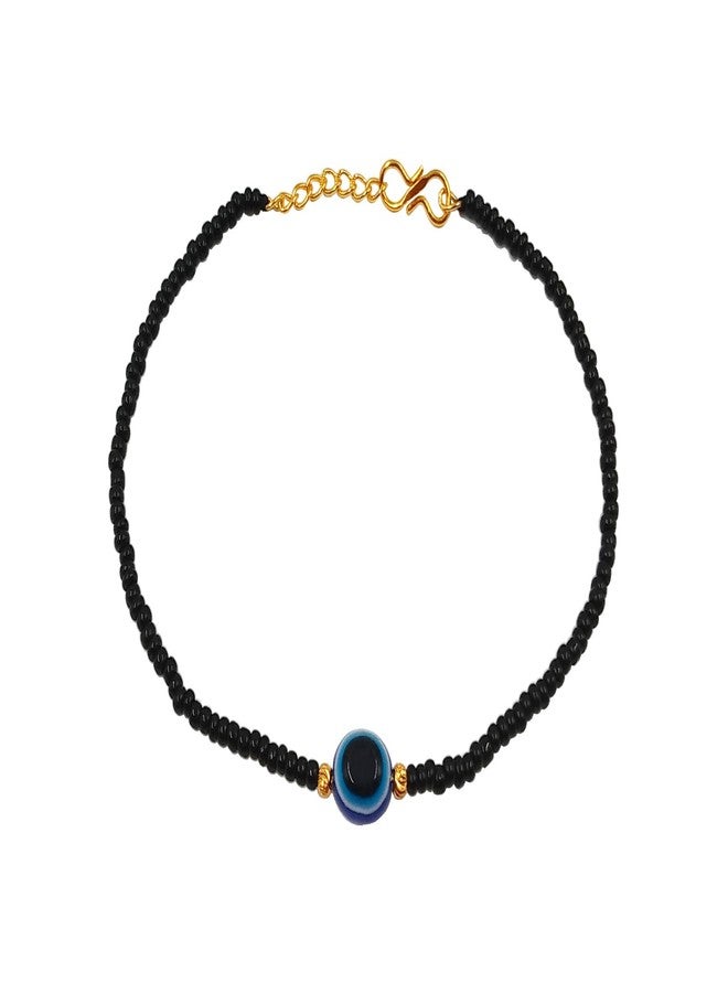 JHB Black Beads With Evil Eye Nazariya Payal Anklet for Women and Girls - Image 1