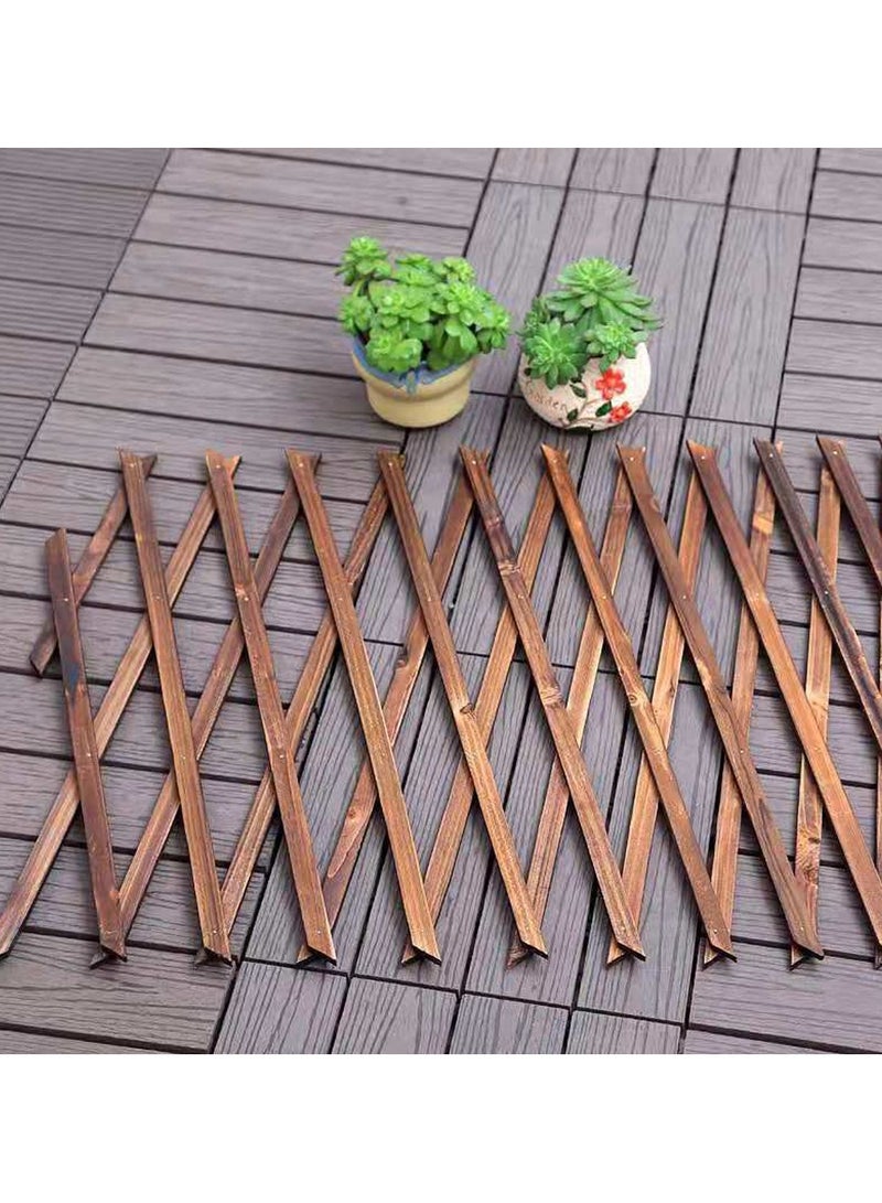 LINGWEI Wooden Trellis Fence Wall Hanging Wooden Lattice Fence Brown 115x105cm - Image 5
