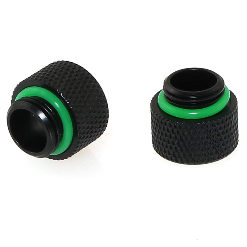 DZS Elec 2pcs Computer Water Cooling Extension Connector G1/4" Male to Female Extension Fitting, 10mm Black - Image 5