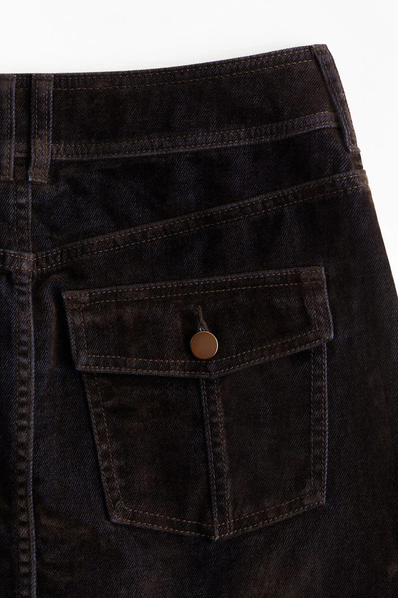 H&M Flocked Denim Skirt