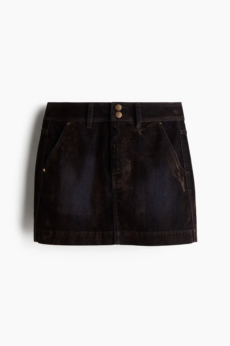 H&M Flocked Denim Skirt