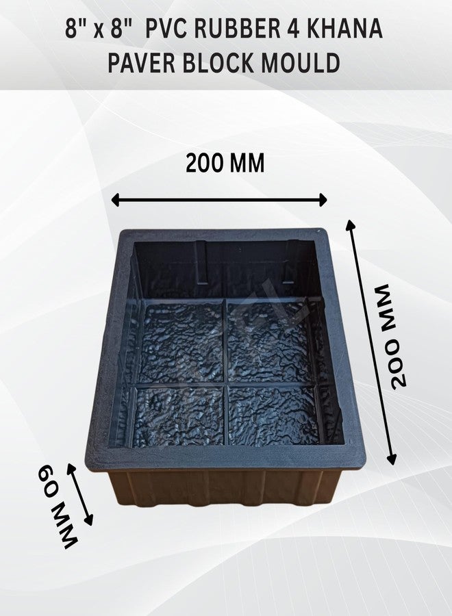 Patel Enterprise Pvc Rubber 8"X8" - 4 Khana Paver Block Mould 60mm | Rubber Paver Mould | Parking paver mould | interlock paver block mould (Pack Of - 1) - Image 2