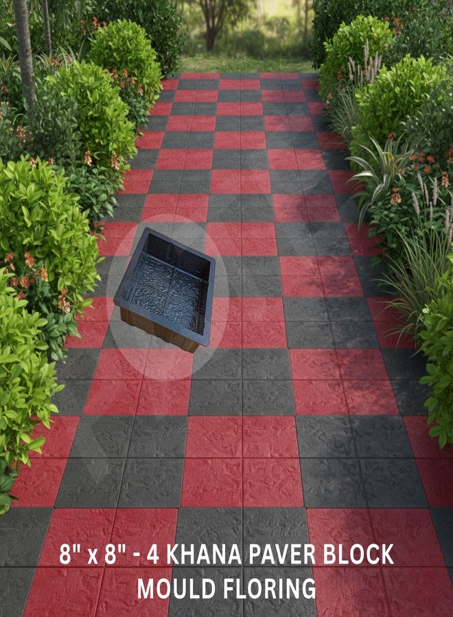 Patel Enterprise Pvc Rubber 8"X8" - 4 Khana Paver Block Mould 60mm | Rubber Paver Mould | Parking paver mould | interlock paver block mould (Pack Of - 1) - Image 5