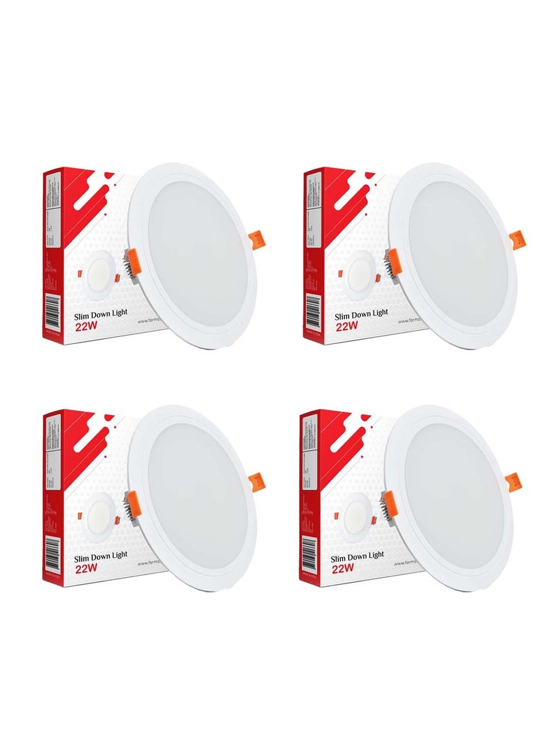 FORMOST FORMOST LED Slim Panel Light Round 22W | LED Ceiling Light for Living Room Residential Office Showroom Corridor | Ultra Slim and Sleek Design| Long Lifespan |Over Heat Protection | Pack of 4  - Image 1