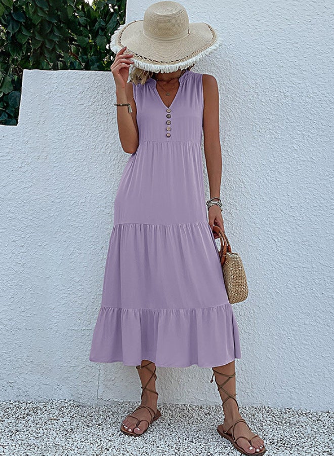 Yailla Summer Vest Skirt Sleeveless Loose Casual Dress 