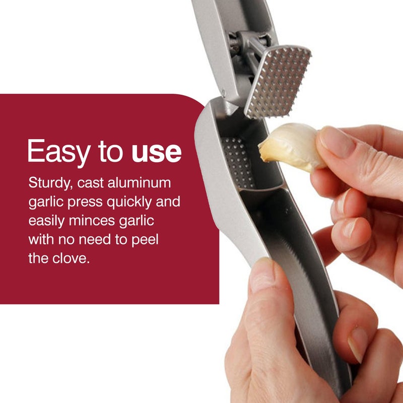 zyliss Zyliss Susi 3 Garlic Press - Aluminium Garlic Press with Built-In Cleaning Tool - Garlic Crusher, Mincer & Peeler for Unpeeled Garlic Cloves  - Image 3
