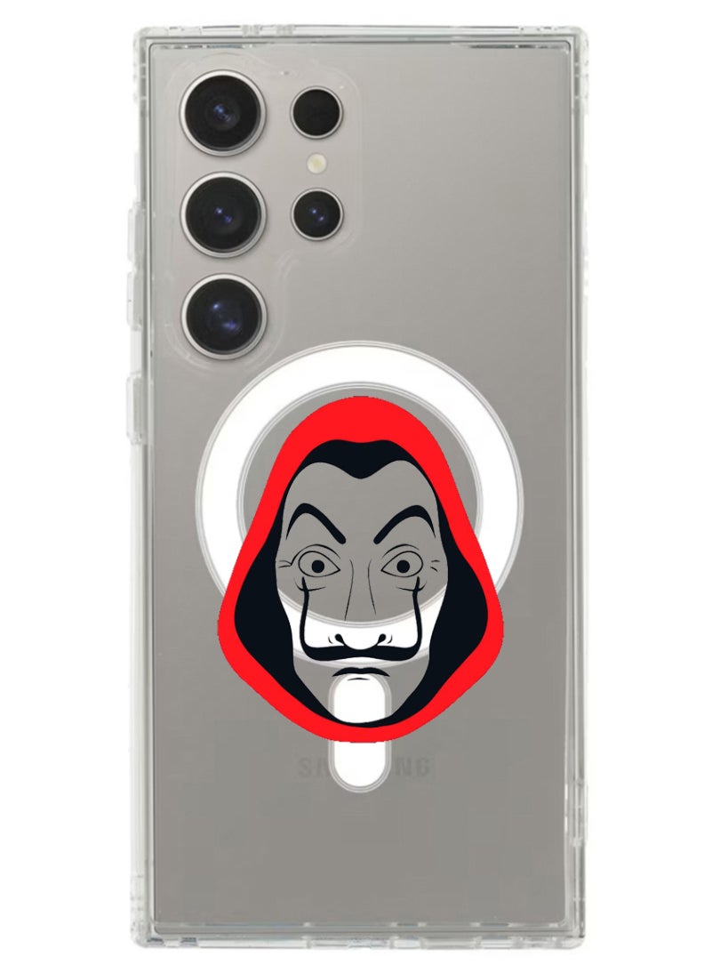 Theodor Magnetic Case for Samsung Galaxy S24 Ultra 6.8-inch Compatible with MagSafe Wireless Charging, Shockproof Phone Bumper Cover La Casa Money Heist  - Image 1