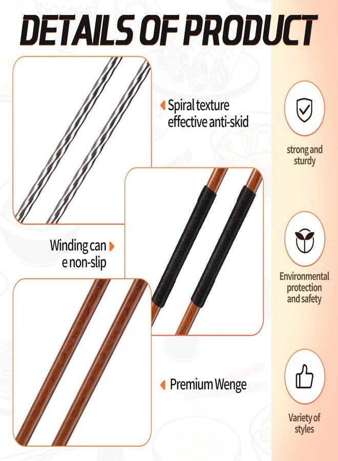 Romooa 3 Pairs Extra Long Cooking Chopsticks - 15.3 Inch Stainless Steel and 16.5 Inch Wooden Kitchen Chopsticks for Hot Pot, Frying, Noodle, and Cooking Favor - Image 3