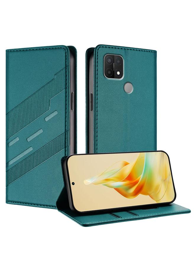 اس-توب جراب هاتف OPPO A15 من الجلد المنقوش متعدد الوظائف بتصميم محفظة كلاسيكي - Image 1