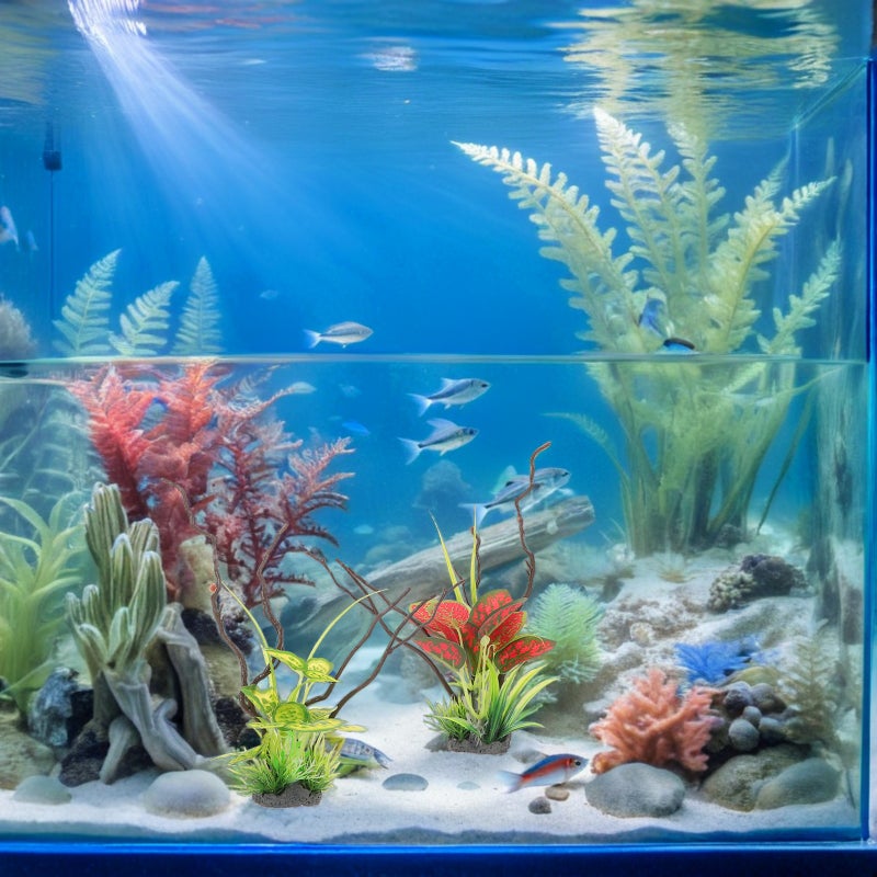 8pcs Aquarium Plants Decorations - Lifelike Fish Decorations Underwater Landscape Fake Aquarium Plants for Freshwater Tanks - Image 3