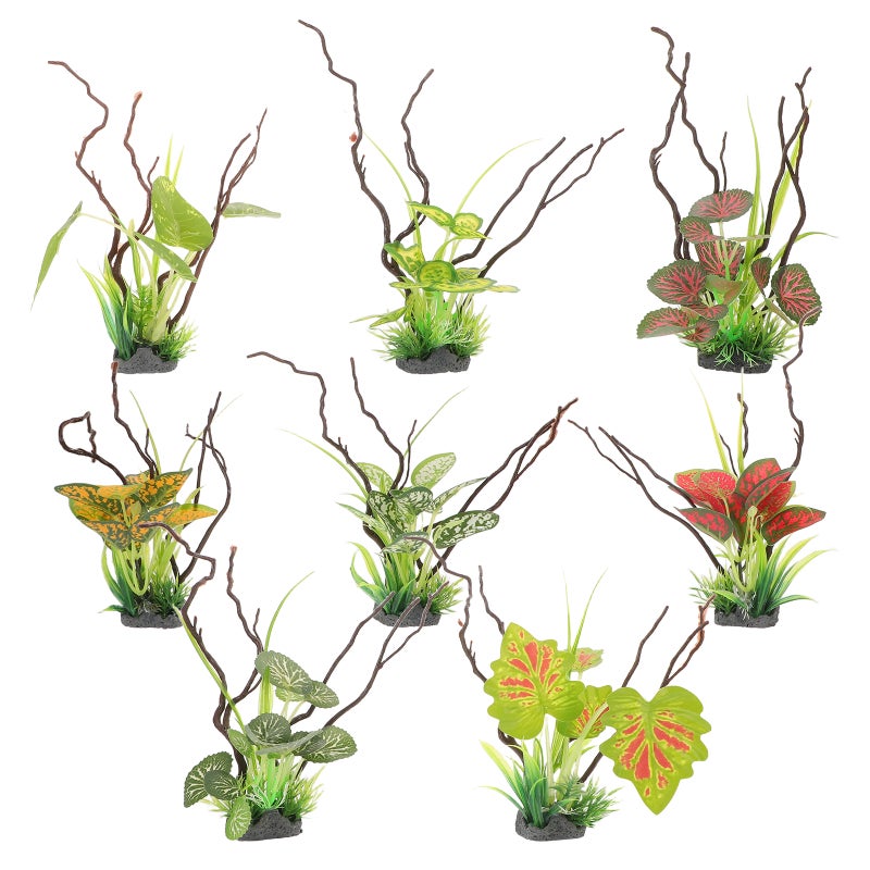 8pcs Aquarium Plants Decorations - Lifelike Fish Decorations Underwater Landscape Fake Aquarium Plants for Freshwater Tanks - Image 1
