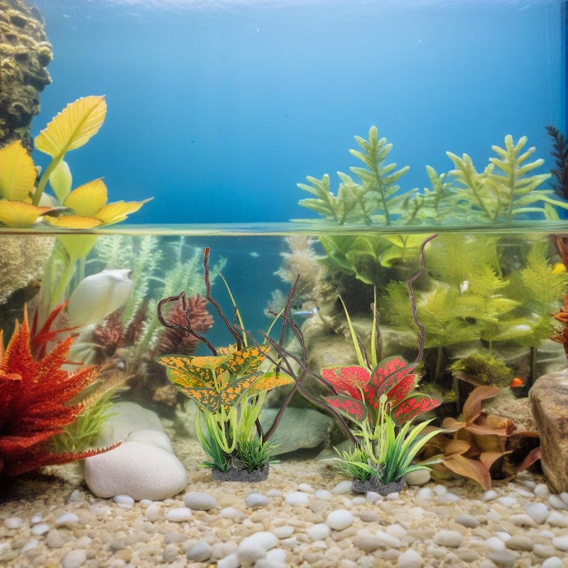 8pcs Aquarium Plants Decorations - Lifelike Fish Decorations Underwater Landscape Fake Aquarium Plants for Freshwater Tanks - Image 2