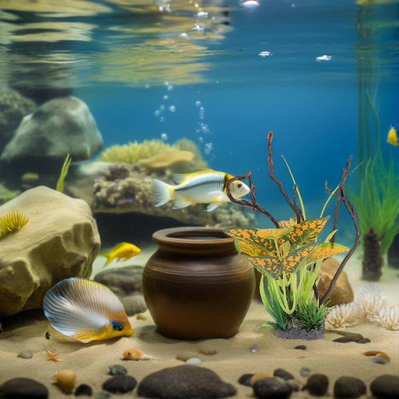 8pcs Aquarium Plants Decorations - Lifelike Fish Decorations Underwater Landscape Fake Aquarium Plants for Freshwater Tanks - Image 4