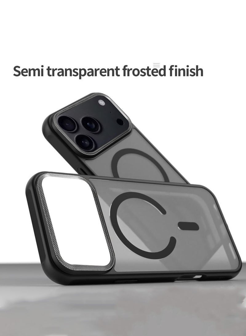 ELTRAZONE iPhone 17 Pro 5G 2025 Hard Silicone Hybrid Translucent Case | Slim Stylish Shockproof Magnetic MagSafe Compatible Protective Phone Cover (MCMPMN) – Black - Image 4