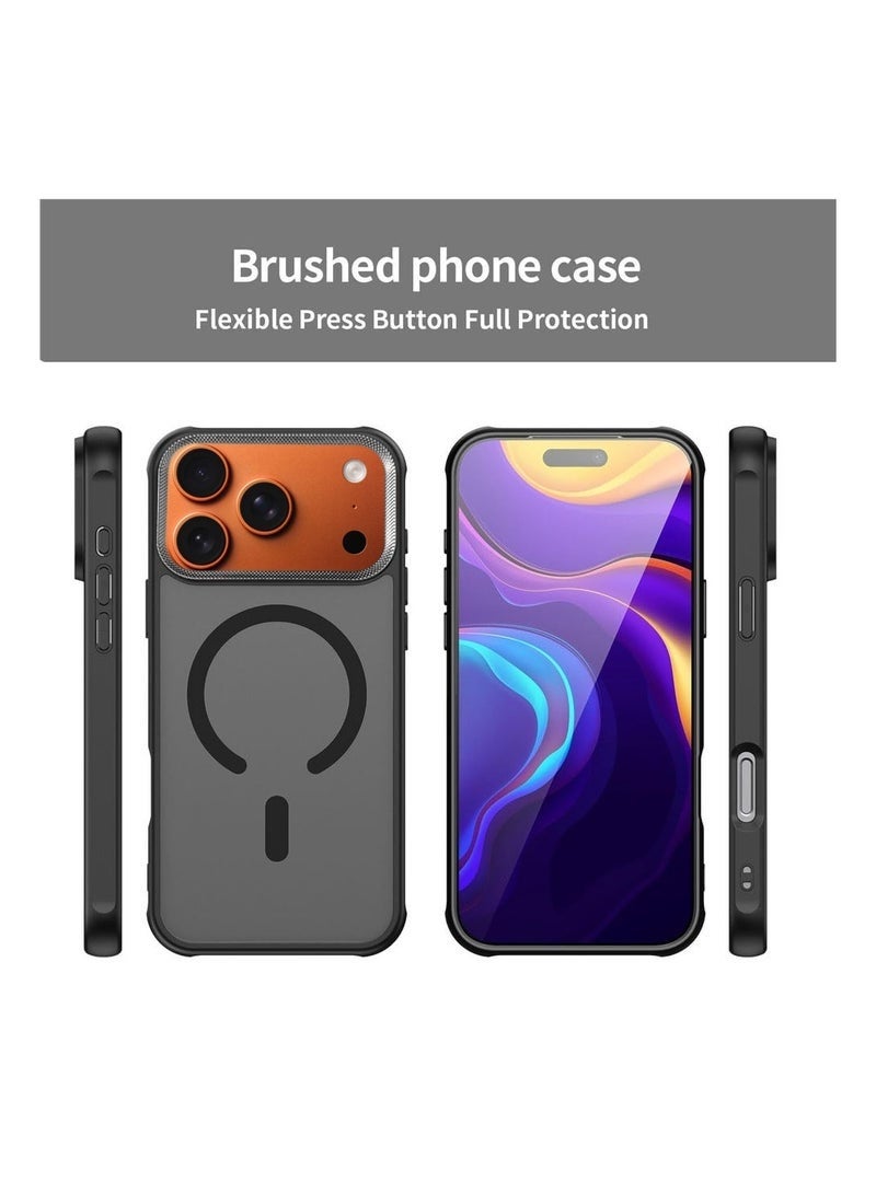 ELTRAZONE iPhone 17 Pro 5G 2025 Hard Silicone Hybrid Translucent Case | Slim Stylish Shockproof Magnetic MagSafe Compatible Protective Phone Cover (MCMPMN) – Black - Image 2