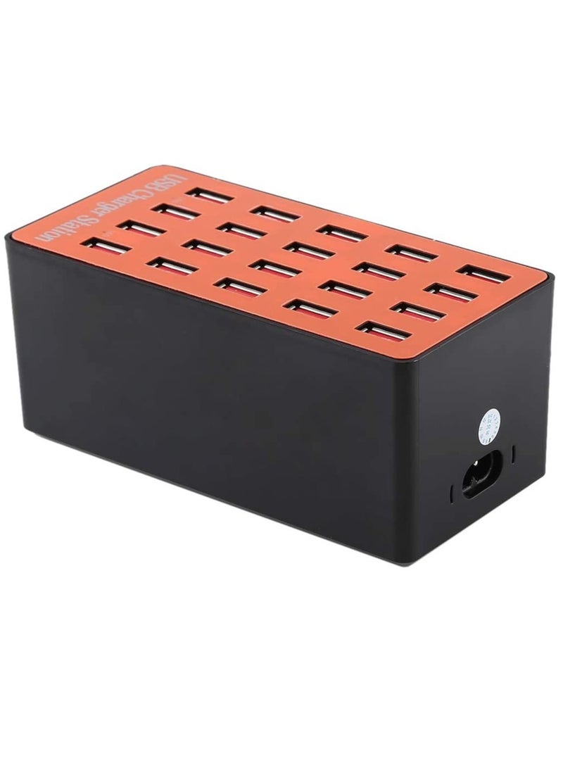 محطة شحن جيدة WLX-A5 90 واط مع 20 منفذ USB، شاحن ذكي يتم تعيينه تلقائيًا مع مؤشر LED للطاقة، لأجهزة iPad و iPhone و Galaxy و Huawei و Xiaomi و LG و HTC وغيرها من الهواتف الذكية، أجهزة قابلة لإعادة الشحن - Image 3