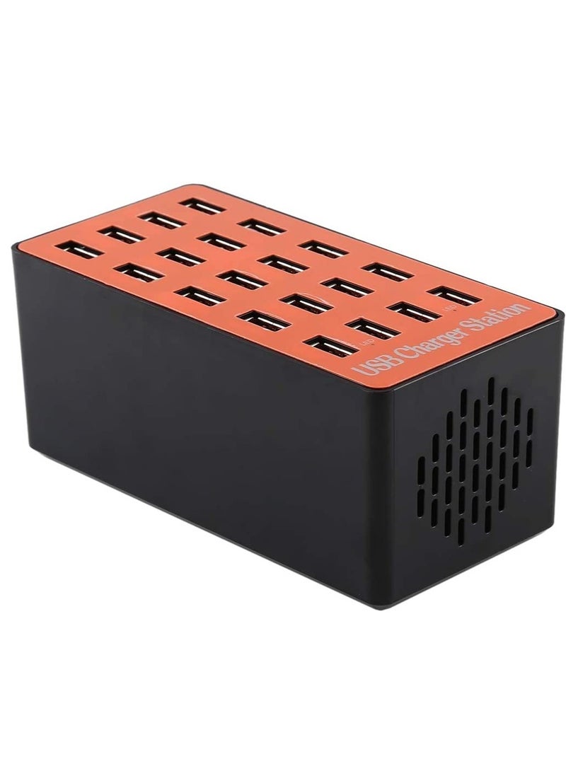 محطة شحن جيدة WLX-A5 90 واط مع 20 منفذ USB، شاحن ذكي يتم تعيينه تلقائيًا مع مؤشر LED للطاقة، لأجهزة iPad و iPhone و Galaxy و Huawei و Xiaomi و LG و HTC وغيرها من الهواتف الذكية، أجهزة قابلة لإعادة الشحن - Image 2