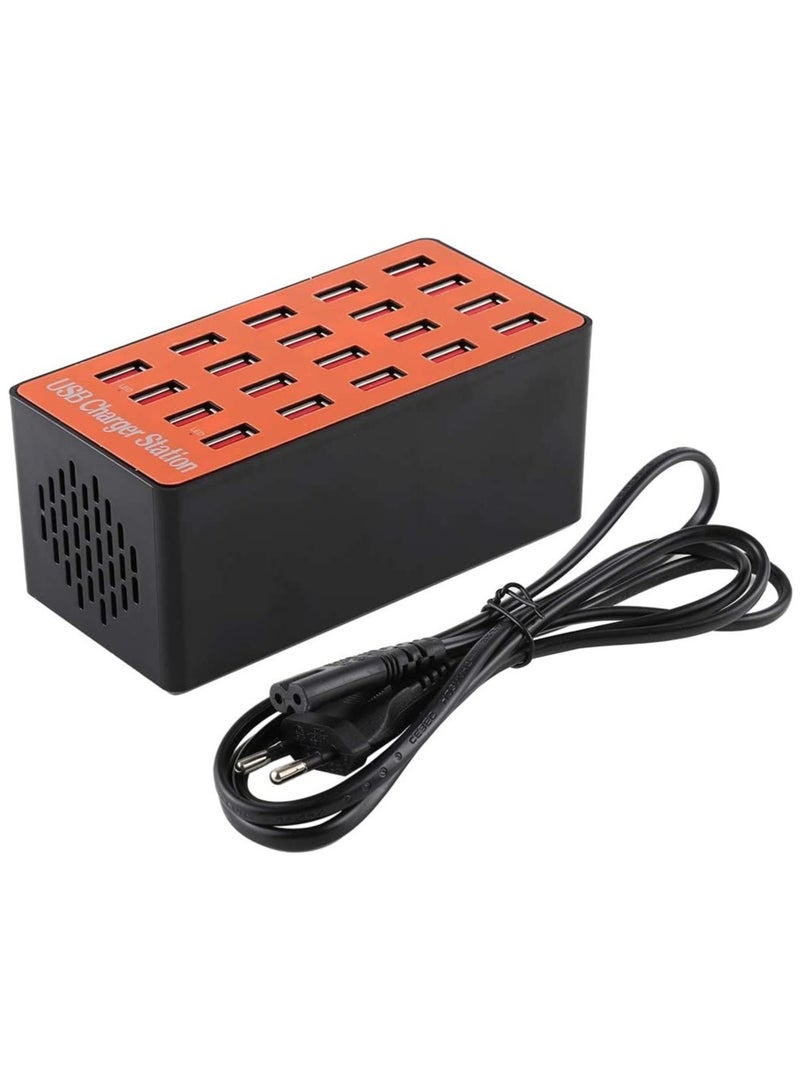 محطة شحن جيدة WLX-A5 90 واط مع 20 منفذ USB، شاحن ذكي يتم تعيينه تلقائيًا مع مؤشر LED للطاقة، لأجهزة iPad و iPhone و Galaxy و Huawei و Xiaomi و LG و HTC وغيرها من الهواتف الذكية، أجهزة قابلة لإعادة الشحن - Image 5