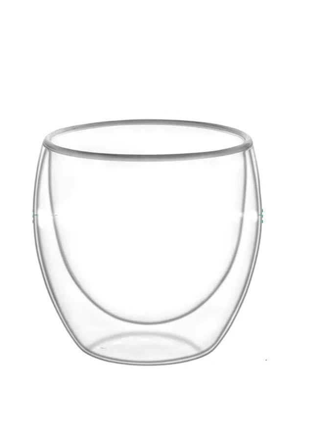QUESERA 6 Pieces Double Wall Glasses Coffee Cup,Medium 250Ml