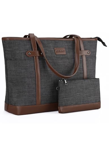 RAVUO Laptop Tote Bag, 15.6 Inch Work Bag for Women Teacher Handbag Purse with Padded Laptop Compartment and Portable Small Pouch - Image 1