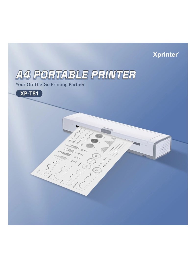 HPRT Xprinter XP-T81 ODM Thermal Transfer Printer A4 Thermal Printer Mini Portable A4 Printer  - Image 2