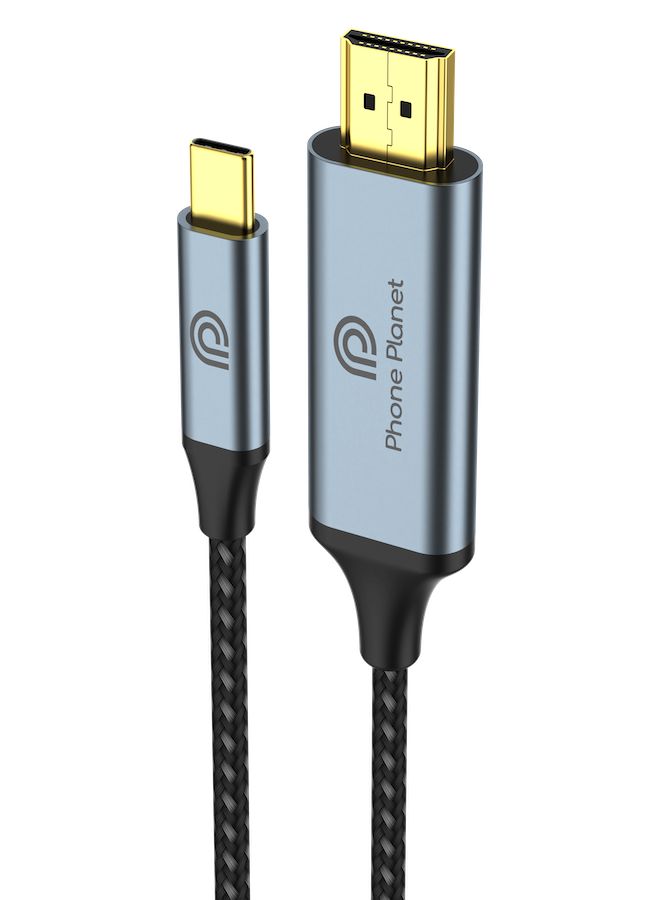 Phone Planet Type-C to HDMI cable with 4K resolution and USB 3.1 port, black color, easy connection and excellent performance - Image 1