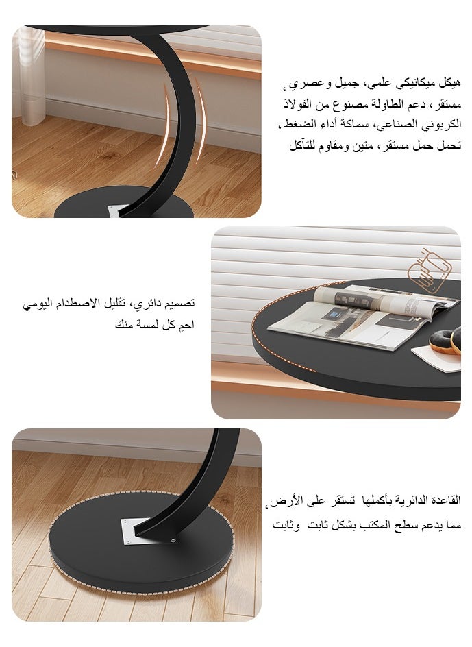 ماركة غير محددة طاولة قهوة، أريكة، طاولة جانبية مستديرة، طاولة غرفة نوم، طاولة شرفة، طاولة غرفة معيشة، طاولة طرفية، طاولات جانبية، أسود  - Image 5