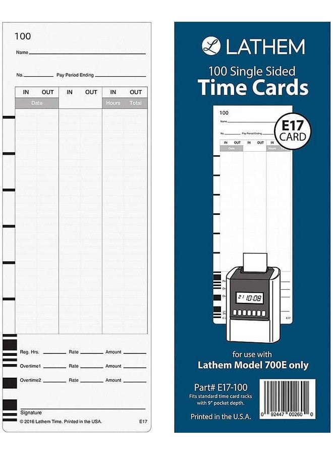 لاثيم بطاقات الوقت ذات الوجه الواحد للساعة طراز 700E، باللون الأبيض - Image 5