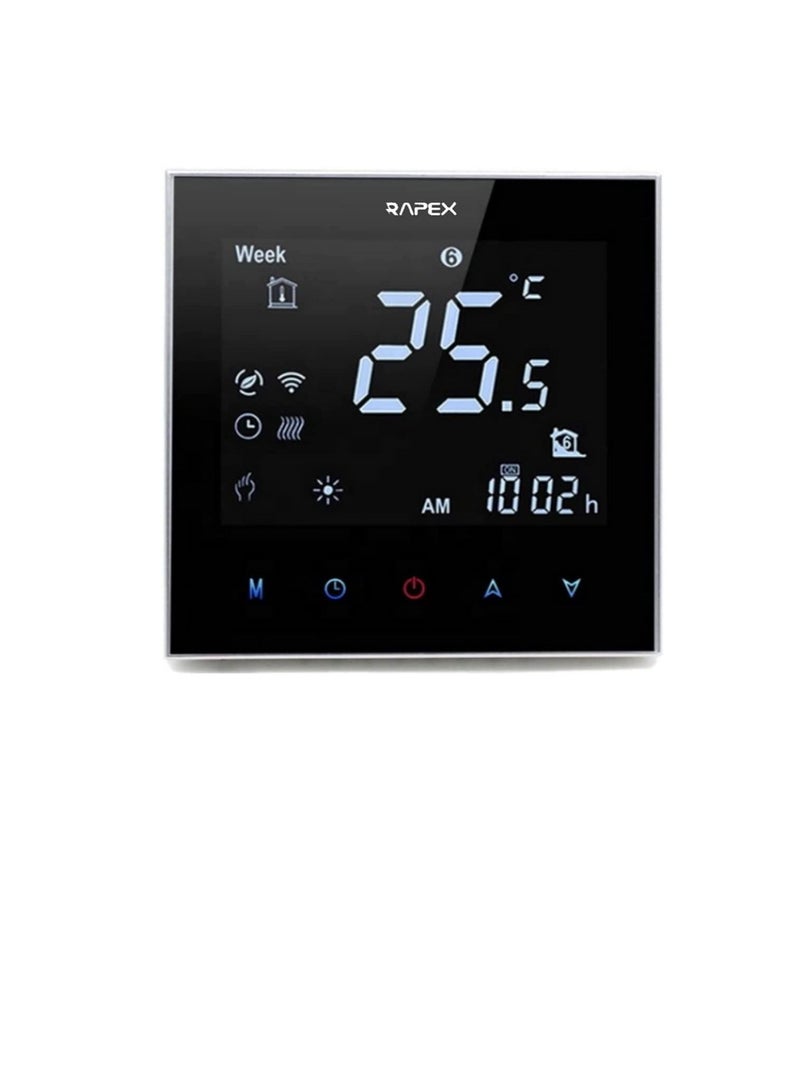 Generic Wifi Programmable Room AC Smart Thermostat | Energy Saving FCU Central Air Conditioner Touch Controller 95-240VAC with Alexa Echo Google Home IFTTT Support (Black with Silver Frame)  - Image 3