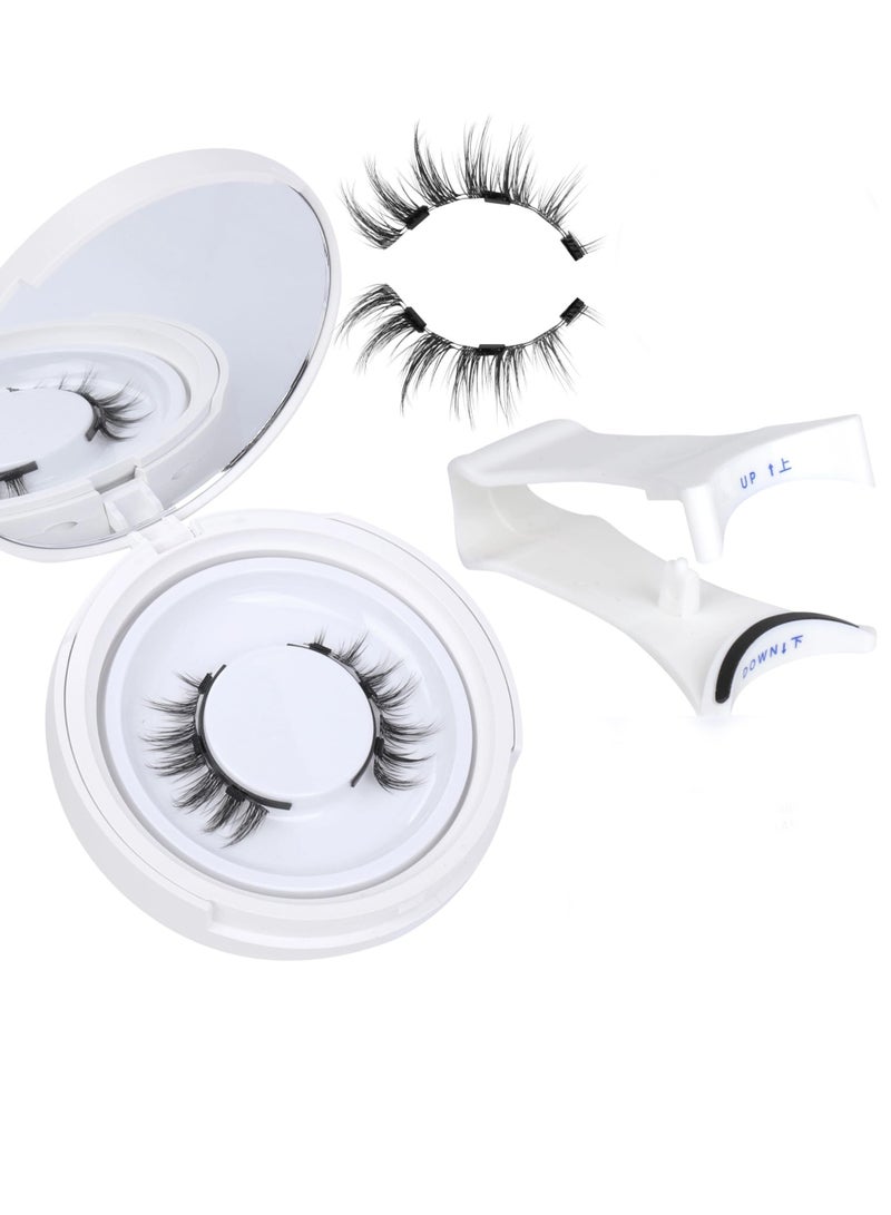 Excefore Natural Magnetic Eyelashes - Reusable Magnetic Lashes Kit with Applicator for a Wispy False Eyelashes Look, No Glue or Liner Needed (1 Pair) - Image 1