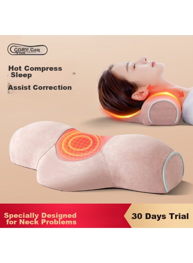 Cory Cervical Pillow, Anti-curved Wealthy Pack, Specialized Heating, Deep V-shaped, Sleep Protection, Whole Head Pillow, D3s Pink - Image 1