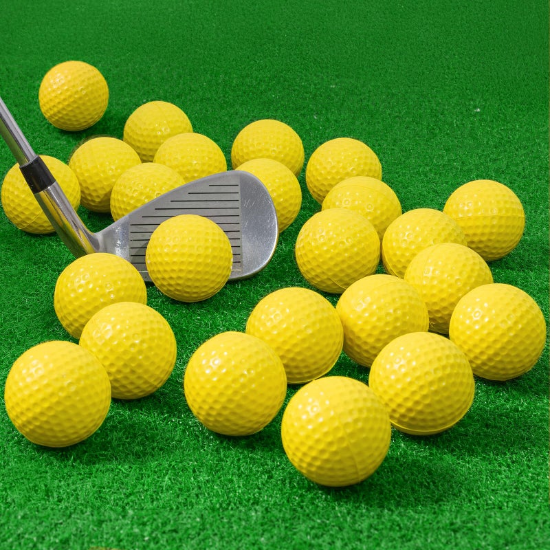 JAYA 24 Pack Foam Golf Practice Balls, Realistic Feel and Limited Flight, Soft for Indoor or Outdoor Training, Yellow - Image 1
