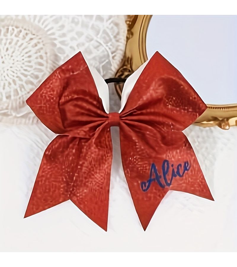 Customized Hair Ties With Red Personalized Designs Including Bow Ties And Embroidered Names Unique Gift For Women Friends And Family - Image 5