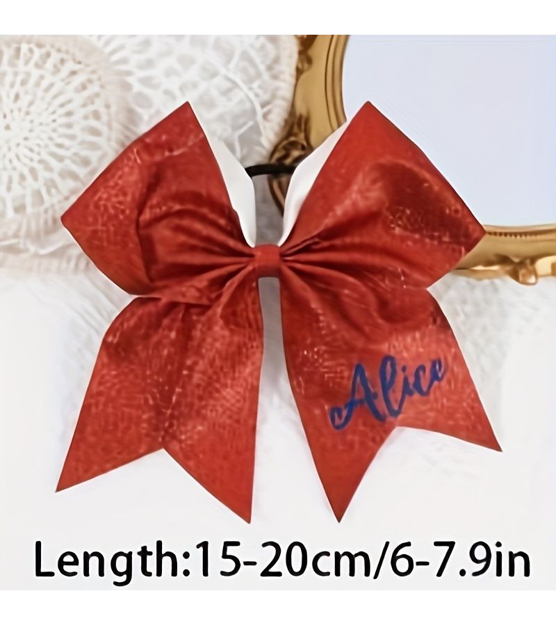 Customized Hair Ties With Red Personalized Designs Including Bow Ties And Embroidered Names Unique Gift For Women Friends And Family - Image 4