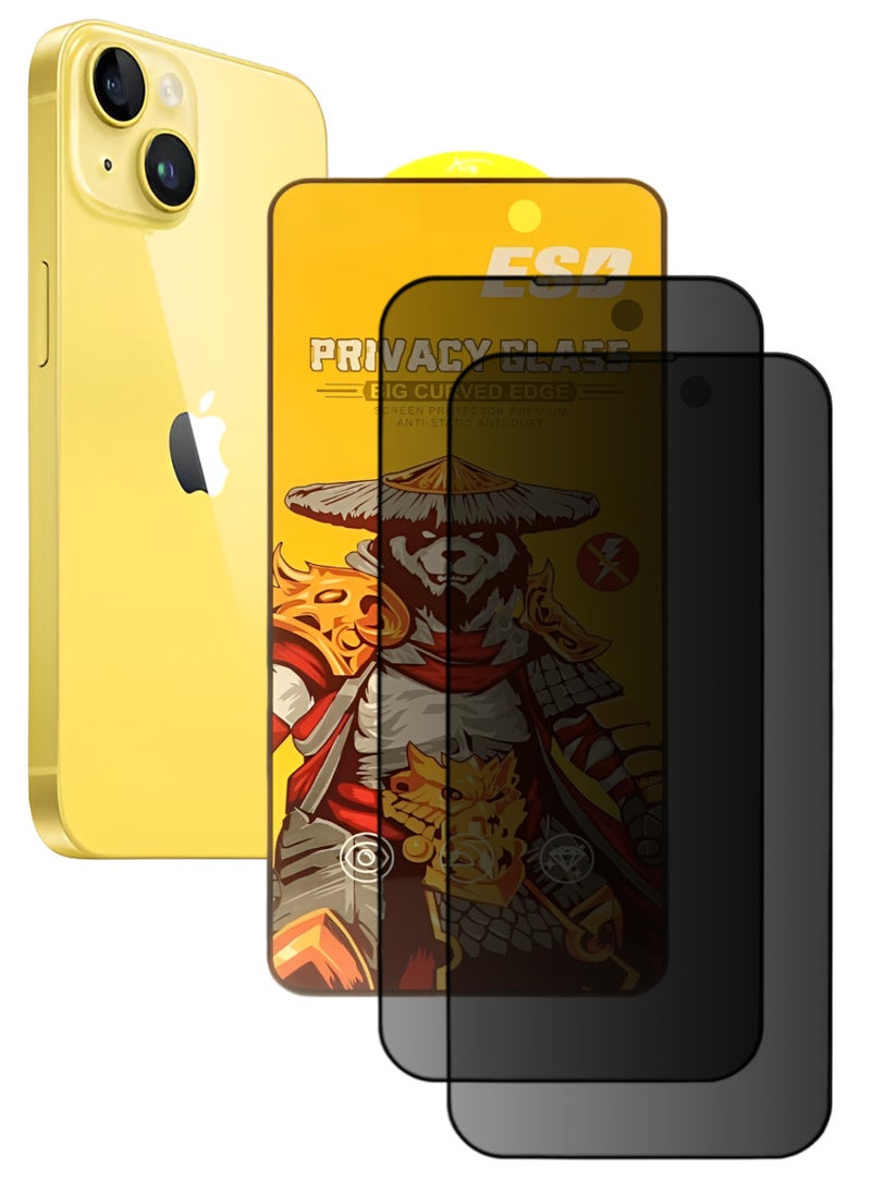 ESD 2 Pieces Tempered Dustproof Privacy Glass Screen Protector Compatible For iPhone 14 Plus - Image 1