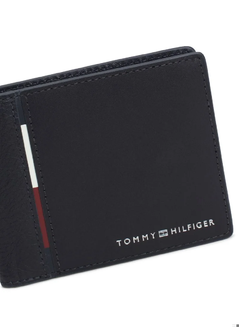 TOMMY HILFIGER Men's Casual Leather Credit Card Wallet, Blue - Leather