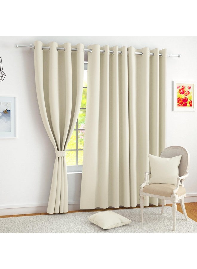 Story@Home Blackout Windows Curtain 5 Feet Set of 1 | Plain Design | Thermal Insulated Curtains | Room Darkening | Curtains for Living Room | (118 x 152 cm, Beige) | Perfect for Home Decor - Image 1