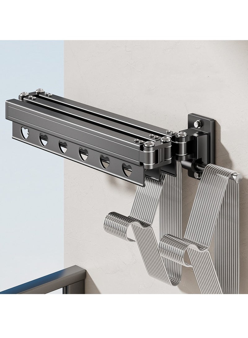 XiuWoo Balcony Clothes Drying Rack, Folding Drying Telescopic Indoor Clothes Drying Artifact, Hidden Clothes Drying Rack, Bathroom Clothes Drying Rod, Need Punching, Load-Bearing Capacity - Image 3