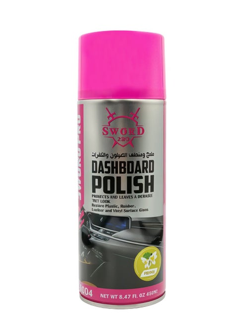 Sword Pro Dashboard Polish - Quick Drying, UV Protection, Restores Plastic, Rubber & Vinyl Gloss - Easy to Apply, Dust Repellent, Long Lasting Shine - 450ml Can SW-0004