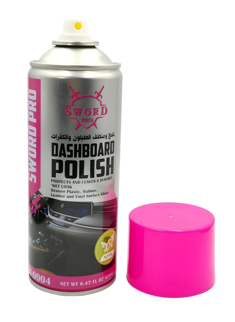 Sword Pro - Sword Pro Dashboard Polish - Quick Drying, UV Protection, Restores Plastic, Rubber & Vinyl Gloss - Easy to Apply, Dust Repellent, Long Lasting Shine - 450ml Can SW-0004 - Image 1