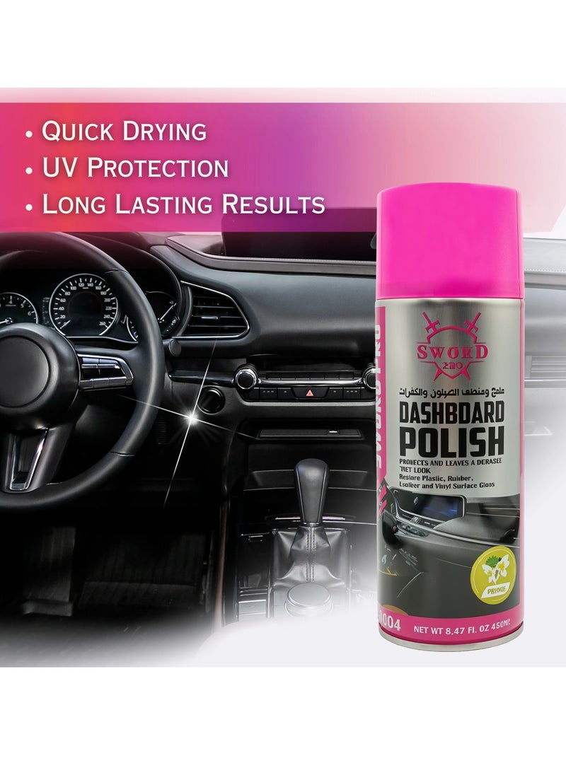 Sword Pro - Sword Pro Dashboard Polish - Quick Drying, UV Protection, Restores Plastic, Rubber & Vinyl Gloss - Easy to Apply, Dust Repellent, Long Lasting Shine - 450ml Can SW-0004 - Image 1